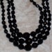 RESERVED FOR ALISON Black Glass Necklace Vintage 1940s Beaded Multi Strand Triple Strand cij Sale