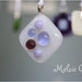 Purple Princess Pendant, white glass pendant with purple dots