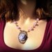 lavender rose and pearl necklace with free earrings