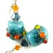 Turquoise Lampwork Earrings, Glass Bead Earrings, Blue Dangle Earrings, Beadwork Earrings, Colorful Beaded Earrings, Lampwork Jewelry