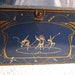 Vintage GLOBE SOAP Tin Container Dancing Nymphs Art Deco 1920-1930s Blue Gold Rare