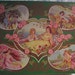 Vintage England SEASON GODDESS Tin Container Green Victorian Pink Gold Collectible