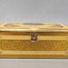 Vintage Antique 1920's ARTSTYLE CHOCOLATE Mother Tin Container Made in Boston with Hinged Lid Aqua Collectible
