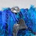 Shades of Royal Blue/Teal Fiber wrap cuff/necklace - suede, recycled sari silk, silk dupioni, and yarn