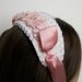 Vintage White and Pink Flowered Fascinator Headpiece Hat