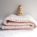 Vintage Pink Quilted Baby Blanket- Made with Sweet Teddy Bear Fabric