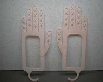 Vintage 1950s Pink Plastic Glove Dryers - 2 Pairs