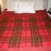 Vintage 1950s Red Plaid Wool Blanket