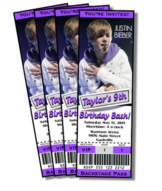 Justin Bieber Bday Invitations 5