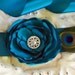 Teal Flower and Peacock Sash - Bridal Bridesmaids - Dress Adornment - Many Colors - Ready to ship