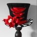 Cunene Goth Corset Flower Skull Mini Top Hat