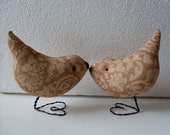 Primitive Folkart Pr of  Lace Love Birds   Wedding Cake Toppers Gifts