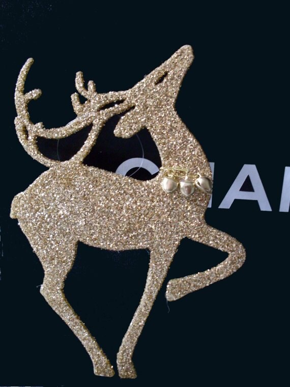 set of 2 gold glitter reindeer garland ornaments ljo set of 2 gold glitter reindeer garland ornaments ljo