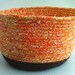 Sunset Orange Basket, Handmade Yarn Organizer, Pattern Storage Bin, hand wrapped and hand coiled OOAK