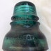 Green Glass Insulator, Vintage Electric Wire Holder, Antique Telegraph Pole Glass Insulator, Hemingray 40