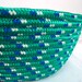 Sale... Turquoise Coiled Basket, Handmade Aqua Plant Holder, Turquoise Gift Basket, hand coiled nylon rope