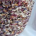 Coiled Fabric Basket, Handmade Pink and Purple Floral Gift Basket, Storage Organizer, hand wrapped and coiled fabric