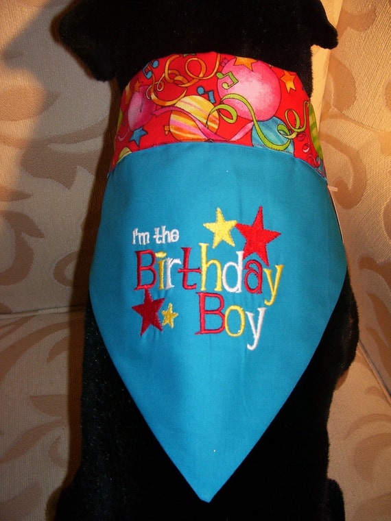 Dog Reversible Bandana I'm the Birthday Boy XLarge