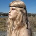 BLACK Leather HEadband Hair Wrap, BOHO Hippie 70's style