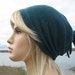 BOHO Teal Blue Slouchy Beanie Tube HAT, Cotton Tube Tam 15