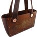 Steampunk Rusted Steel Industrial Chic and Dark Brown Leather Handbag