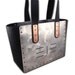 2 Piece TOTE & Handbag Combo Set Aluminum and Black Leather 7 Stripes FREE U.S. Shipping