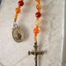 RESERVED for Cecilia: Carnelian Novena Chaplet with an antique Saint Anthony medal with Holy Cards