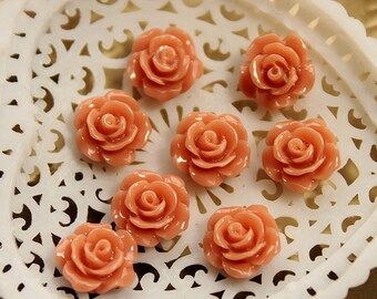 20 pcs Wholesale Beautiful Colorful Flower Resin Cabochon - 10mm -(CAB-AX -10)
