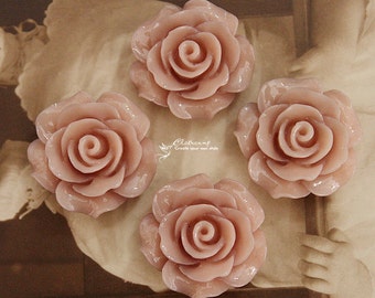 Wholesale Beautiful Colorful Rose Flower Resin Cabochon --20mm(CAB-BS-33)