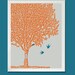 Nursery Art Family tree birds baby sister brother choose colors personalized initials 8x10