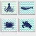Chevron Beach Ocean Sea more colors available set of 4 each 8x10