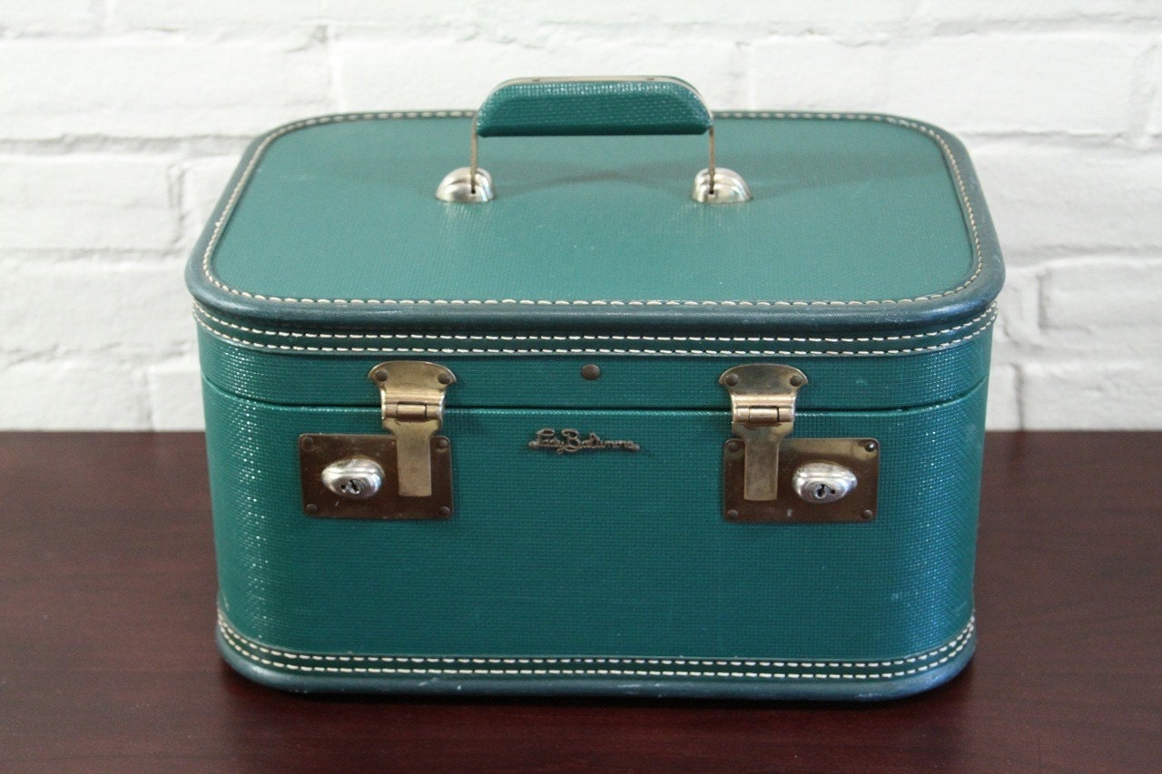 Lady Baltimore Teal Train Case by PhatDog on Etsy
