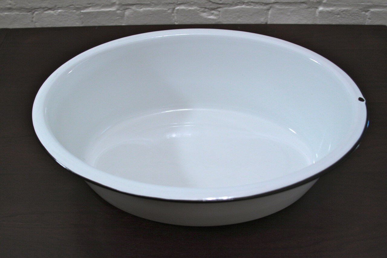 RESERVED Vintage Enamel Wash Basin