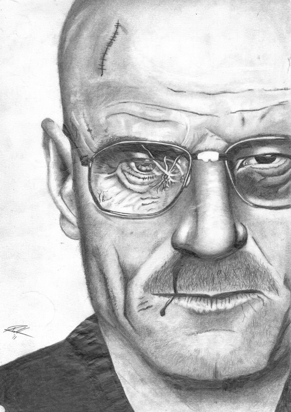 ORIGINAL PENCIL DRAWING Walter White After