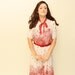 Vintage 1950's red and white flowers secretary Dress