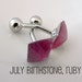 Red Ruby Genuine Gemstone Cufflinks - Square Pyramid - Gold Plated over Solid 925 Sterling Silver - Personalized July Birthstone (430PA)