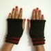 Fall Fashion,winter Accessories,Wrist Warmers, green, red fingerless gloves