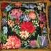 Needlepoint Pillow Handmade Ornate Colorful Floral Roses Heart Gold Trim Vintage SALE