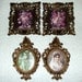 Frames Victorian Style Set of Four Antique Gold Ornate Vintage Two Ovals Two Rectangles