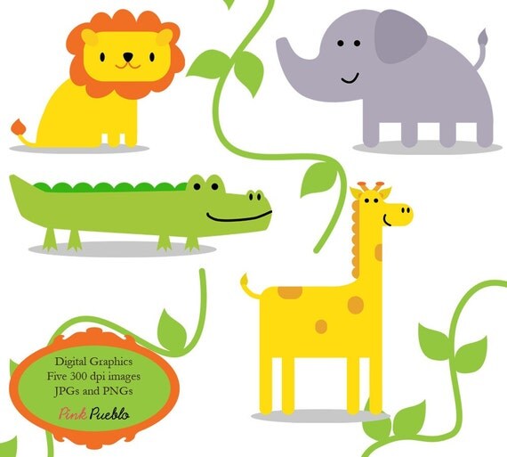 items similar to jungle animals clip art clipart zoo safari wild