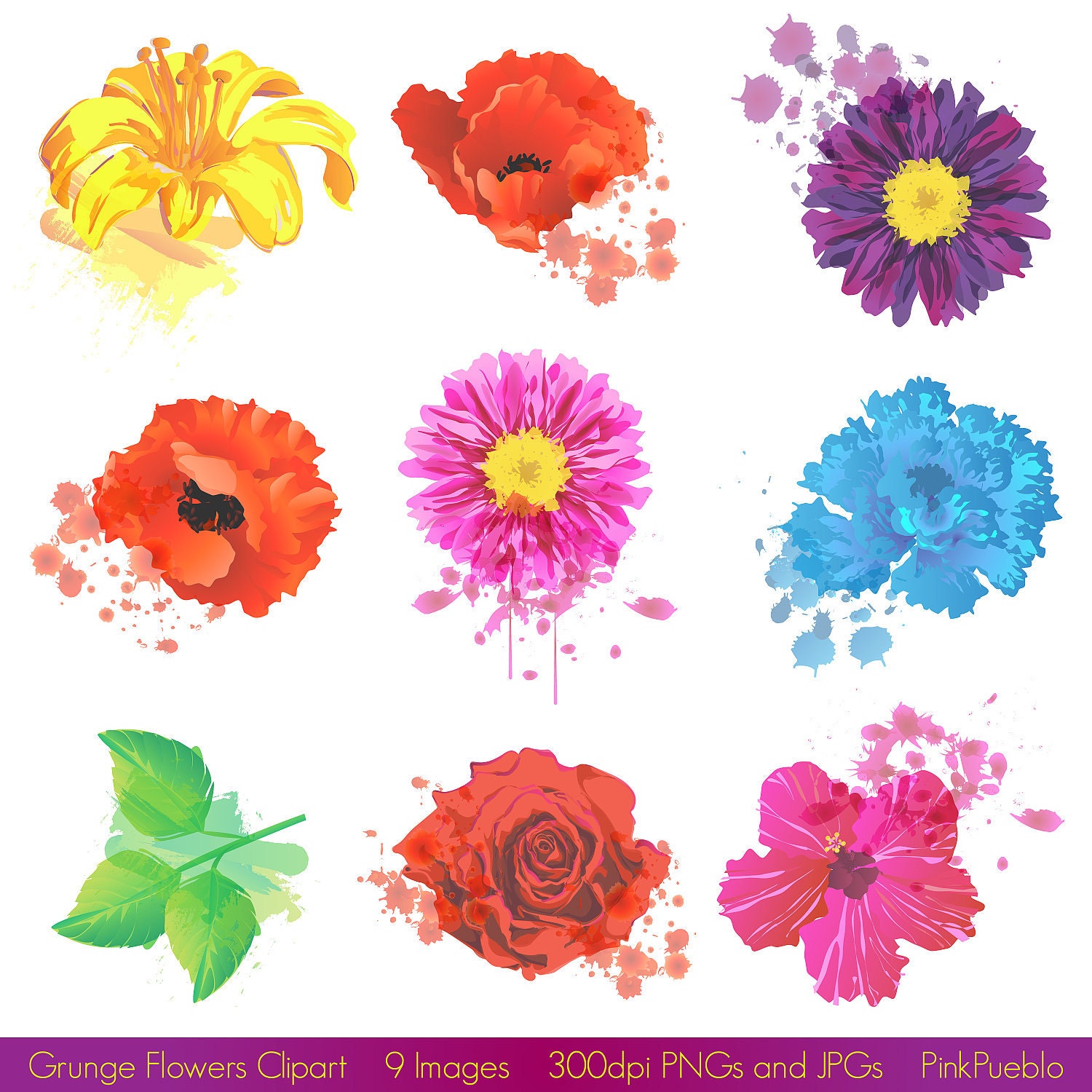 clipart watercolor flowers - photo #44