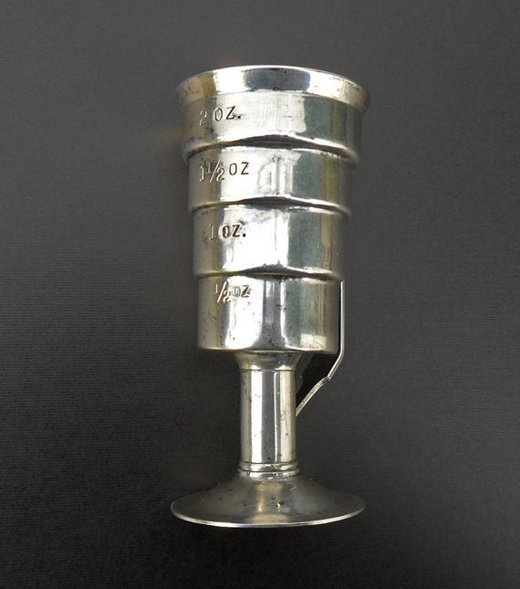 antique napier jigger silver plated mechanical bar tool