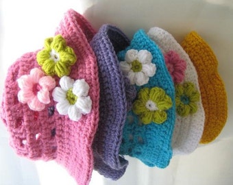 Crochet Pattern Baby Sun Hat , Hat Crochet Pattern, Baby to 10 Years ( pdf pattern), Girls Sun Hat Pattern