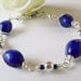 Lapis Lazuli Bracelet- Wire Wrapped- Silver- Gemstone- Handmade Jewelry