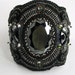 Mysterious Midnight Mirrors: Black Bead Embroidery Cuff first lay a way payment KIM
