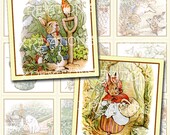Vintage Illustrations of Little Peter Rabbit in 2x2 inches squares - digital collage sheet Il_170x135