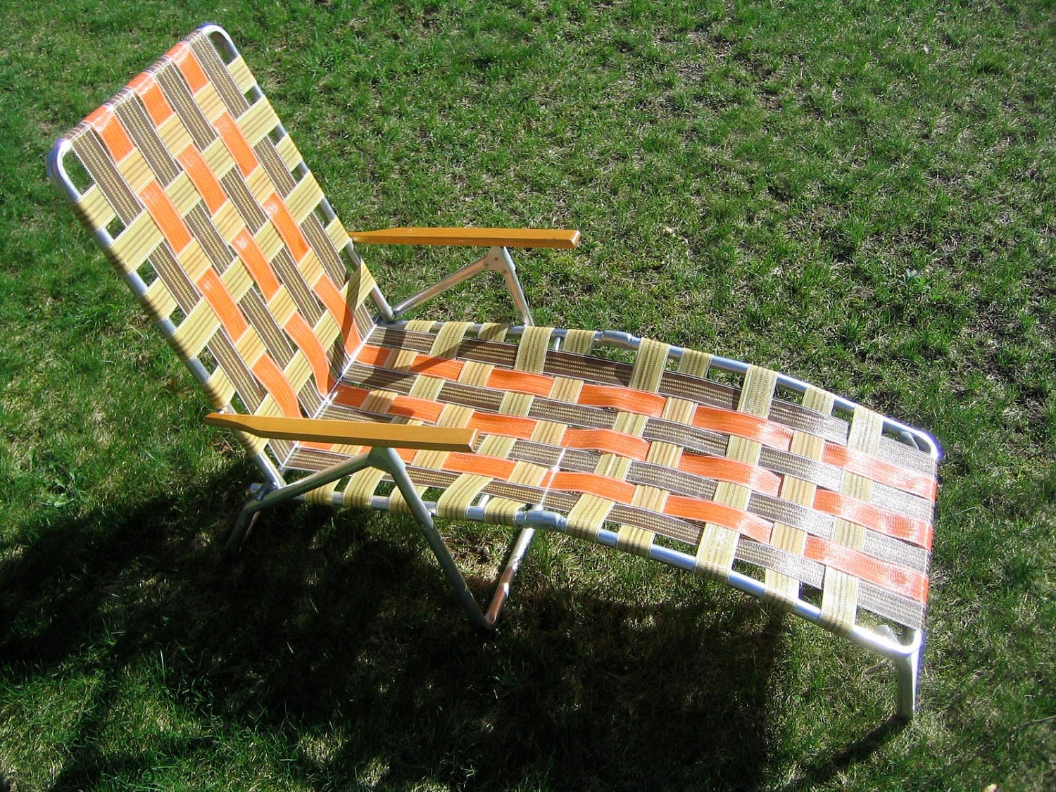 Vintage aluminum patio chaise lounge chair by hermanmillermodern