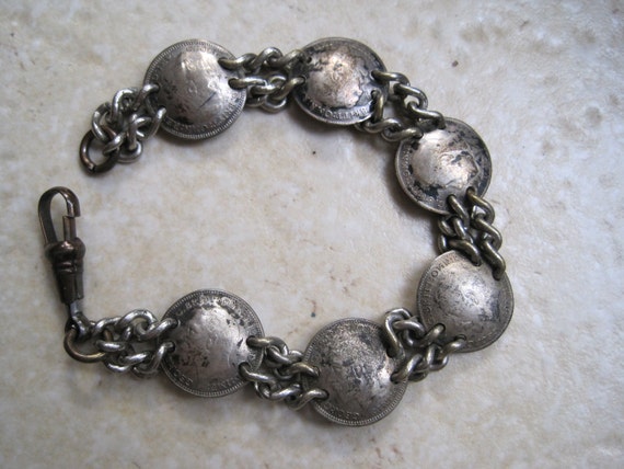 Silver Coin Bracelet British Three Pence 1916 To 1934 by Anteeka
