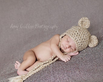 Bear Hat - Baby Bear Hat - Baby Hat - Newborn Bear Hat - Newborn Photo Prop - by JoJosBootique