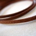 Rich Brown Faux Suede Flat Necklace Stringing Cord, 2.5mm wide, 0.5mm thick, 12 feet length (4 yards)